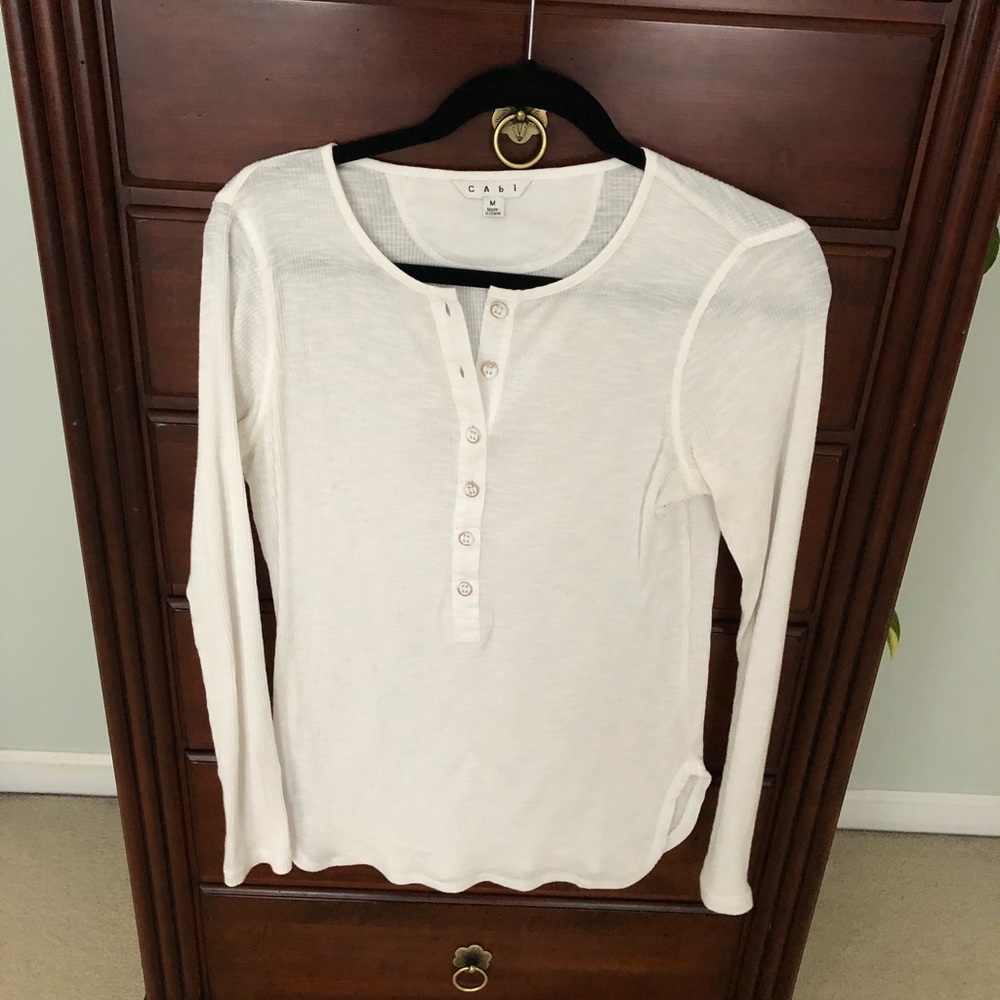 CAbi white ribbed tee